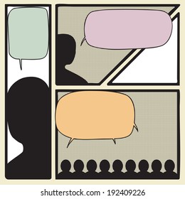 Comics frame, pop-art style blank layout template, illustration vector design.