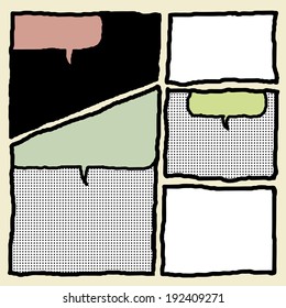 Comics frame, pop-art style blank layout template, illustration vector design.