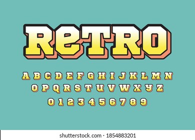 Comics hero style font design, alphabet letters and numbers vector illustration