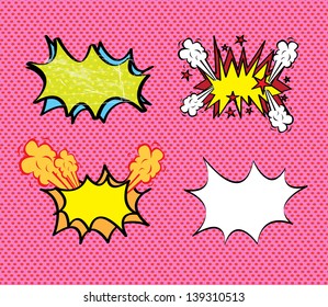 comics icons over pink background vector illustration