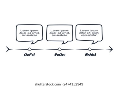 Comics infographic with 3 steps, options, parts or processes. Business data visualization. Creative infographic template