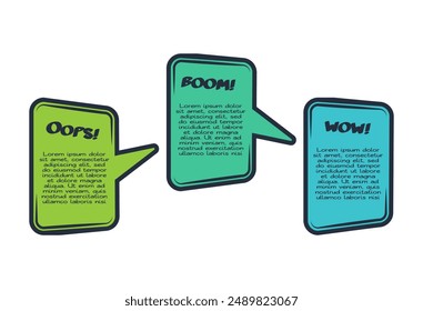 Comics infographic with 3 steps, options, parts or processes. Business data visualization. Creative infographic template