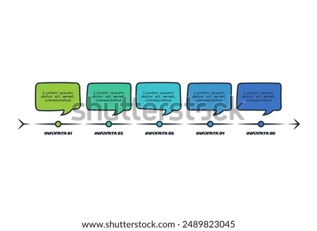 Comics infographic with 5 steps, options, parts or processes. Business data visualization. Creative infographic template