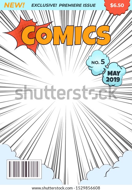 Comics Magazine Cover Comic Book Superhero Stock Vector Royalty Free