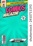 Comics magazine cover template background