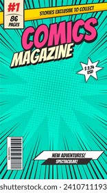 Comics magazine cover template background