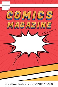 Comics magazine cover template. Retro style poster