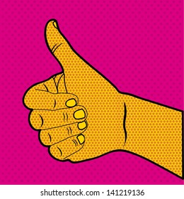 comics ok icon over doted orange background vector illustration  