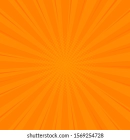 Comics orange retro background with halftone corners. Summer backdrop. Vector illustration in retro pop art style for comics book, poster, advertising design.