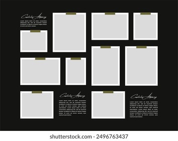 comics page grid layout abstract photo frames and digital photo wall template