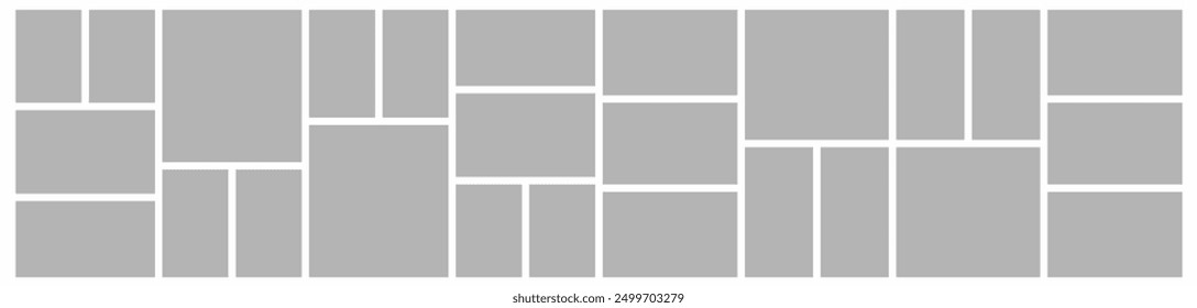 comics page grid layout abstract photo frames and digital photo wall template