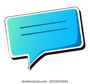 Comics phrase of colorful set. Captivating illustration feature a vibrant and whimsical blue cloud of messages floating against a serene white background. Vector illustration.