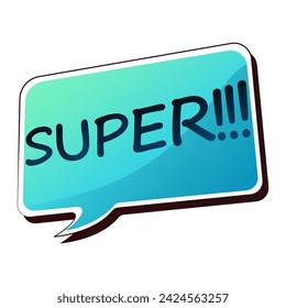 Comics phrase of colorful set. With its charming and lively depiction, this cartoon design brings the cloud of message super to life in a delightful manner. Vector illustration.