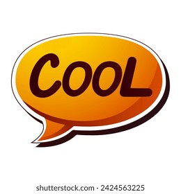 Comics phrase of colorful set. Message Cool floats gracefully within the cloud, symbolizing the power of words to convey meaning and emotion. Vector illustration.