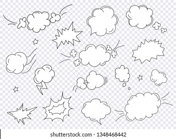 Plantilla de diseño en blanco con estilo de arte pop de cómics con vigas nubes. Vector de concepto para aplicaciones web y móviles.