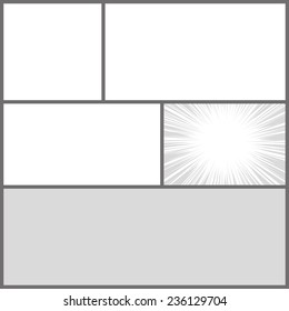 Comics pop art style blank layout template with dots pattern background vector illustration