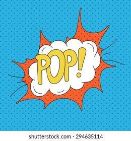 Comics pop art style blank layout template with clouds beams. Concept vector for web and mobile applications.