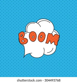 Comics pop art style blank layout template with clouds beams. Concept vector for web and mobile applications.