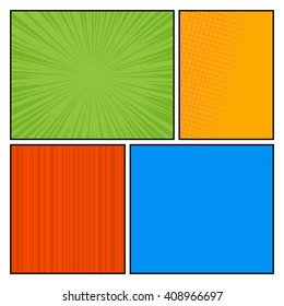 Comics pop art style blank layout template with dots pattern background vector