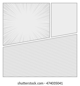 Comics pop art style blank layout template with dots pattern background vector