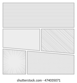 Comics pop art style blank layout template with dots pattern background vector