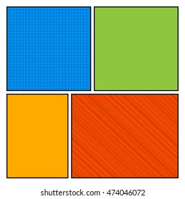 Comics pop art style blank layout template with dots pattern background vector