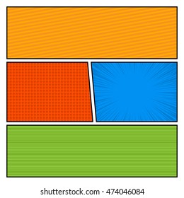 Comics pop art style blank layout template with dots pattern background vector