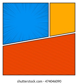 Comics pop art style blank layout template with dots pattern background vector