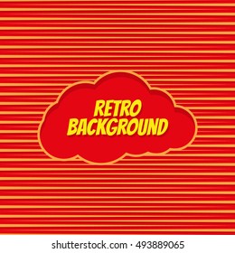 Comics pop art style blank layout. Retro background. Vintage template. Yellow colors dotted stripes on red background. Vector illustration. EPS10.
