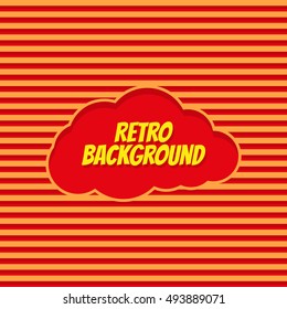 Comics pop art style blank layout. Retro background. Vintage template. Yellow colors stripes on red background. . Vector illustration. EPS10.