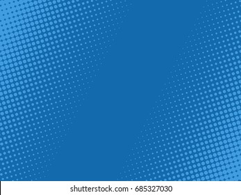 Comics Pop Art Style Blank Layout With  Dots Pattern Comic Book Design. Vector Illustration On A Blue Background. 