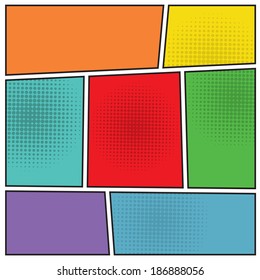 Comics popart style blank layout template background vector illustration