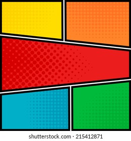 Comics pop-art style blank layout template background vector illustration 