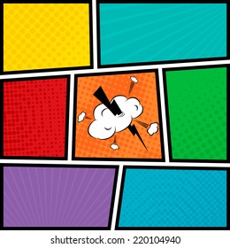 Comics pop-art style blank layout template background vector illustration 