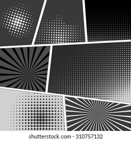 Comics popart style blank layout template background vector illustration