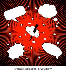 Comics pop-art style blank layout template background vector illustration