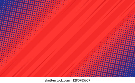 Comics rays background with halftones. Vector illustrations in retro style.