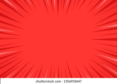 Comics rays background with halftones. Vector summer backdrop illustrations.