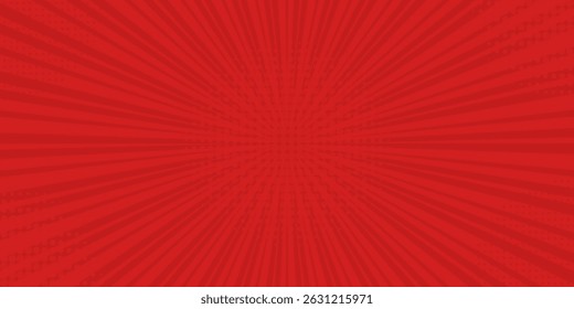 Comics red retro background with halftone corners. Summer backdrop. Vector illustration in retro pop art style for comics book, poster, advertising design.