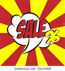 Comics Sale %.Vector Illustration