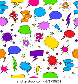 Comics seamless background from speech bubbles vector illustration