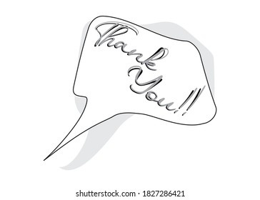 A comics sign with the write Thank You, isolated on white background - vector