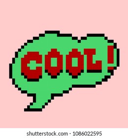 Comics Speech Bubble in pixel art vector illustration