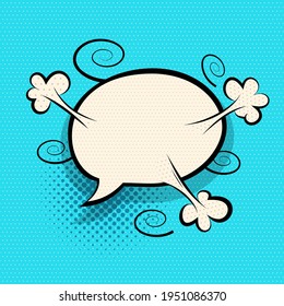Comics speech bubble for text pop art design. Colored empty dialog cloud for text message halftone shadow. Comics sketch explosion splash comic book text style. Colored wow cartoon vector elements