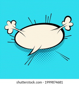 Comics speech bubble for text pop art design. Colored empty dialog cloud for text message halftone shadow. Comics sketch explosion splash comic book text style. Colored wow cartoon vector elements