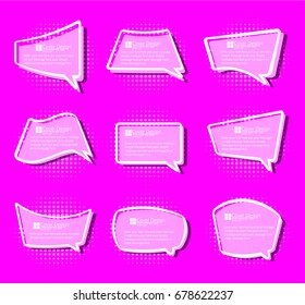 Comics stiker simple label etiquette cartoon violet