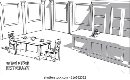 Comics style English pub background