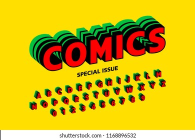 Comics style font design, alphabet letters and numbers vector illustration