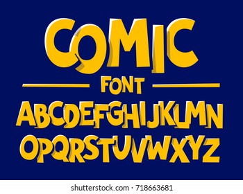Comics style font vector illustration