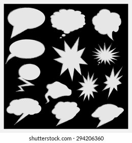 Comics style speech bubble set